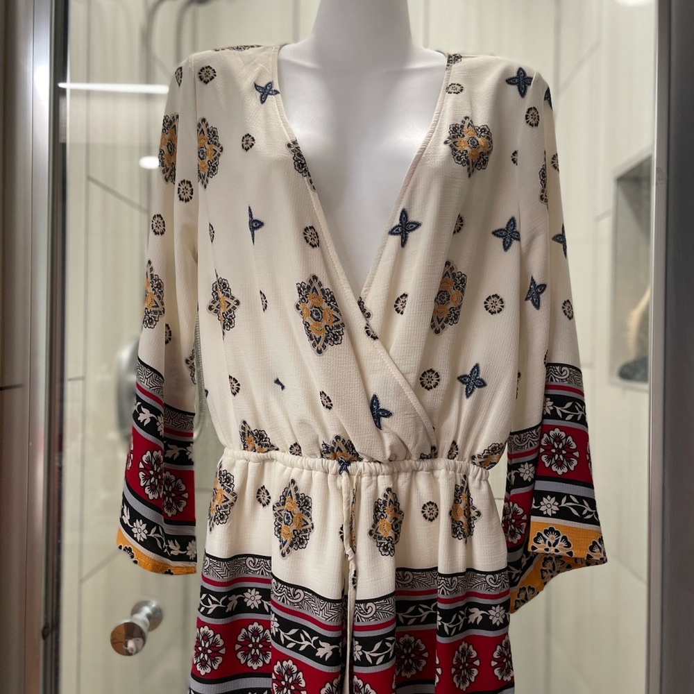 Bohemian Print shorts jumpsuit